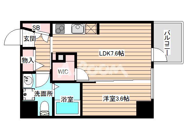 アドバンス西梅田Ⅳエール(1LDK/7階)の間取り写真