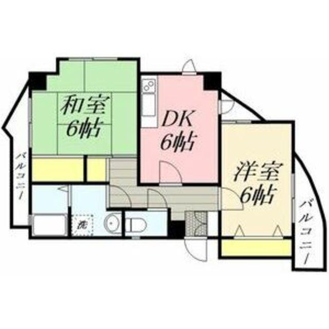 プレセランス長丘(2DK/5階)の間取り写真