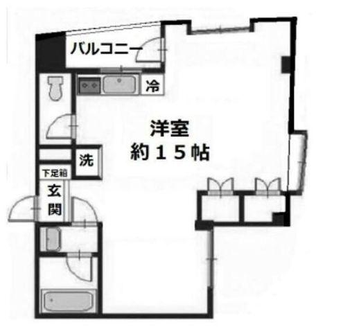 ハーミテイジ(ワンルーム/3階)の間取り写真