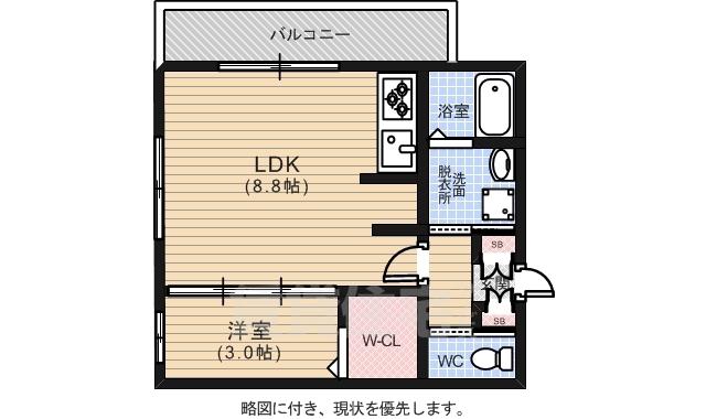 ホスタ光が丘(1LDK/2階)の間取り写真