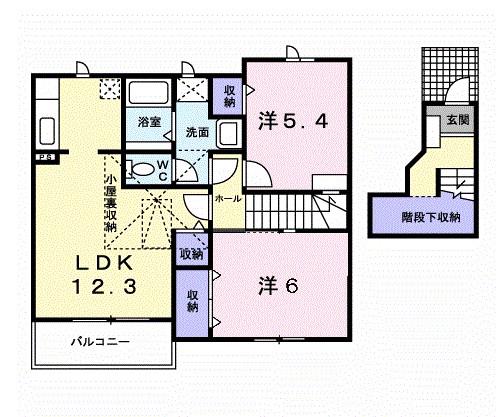 コンフォールY・T II(2LDK/2階)の間取り写真