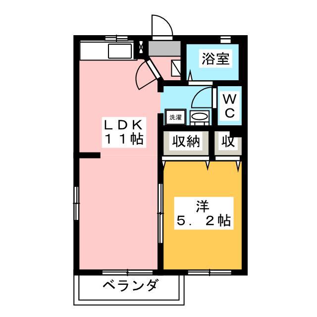 ヒルサイドテラスC(1LDK/1階)の間取り写真
