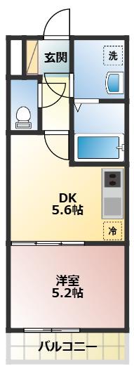 イーストゲート北習志野(1DK/1階)の間取り写真