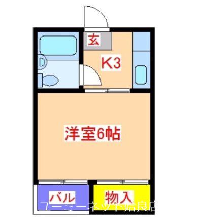 コーポ武(1K/1階)の間取り写真