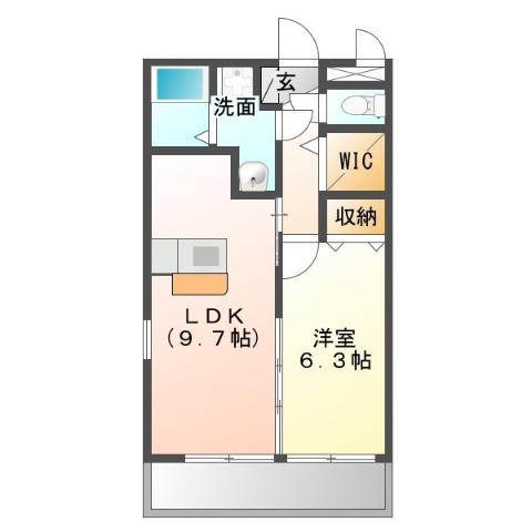マエストロ斎宮(1LDK/1階)の間取り写真