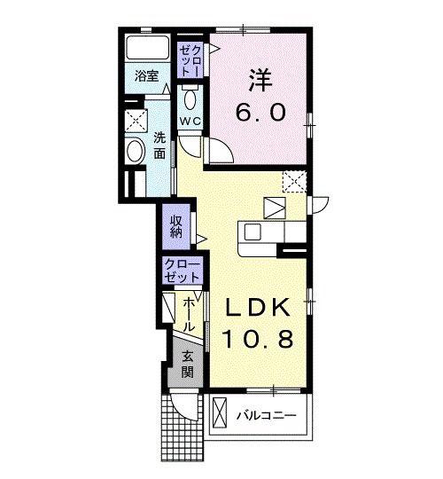 ブローテ(1LDK/1階)の間取り写真