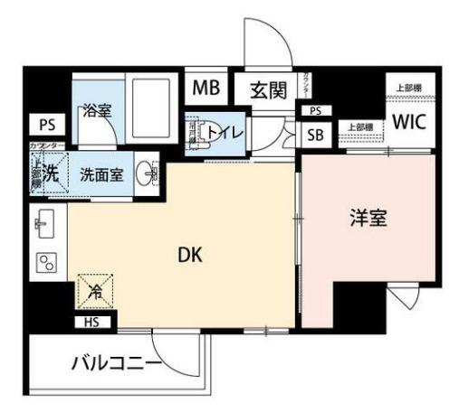 マイナビステイネオヴィスタ門前仲町(1DK/9階)の間取り写真