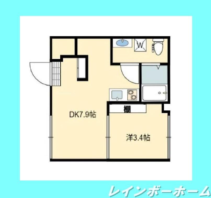 NESTIA(1DK/1階)の間取り写真