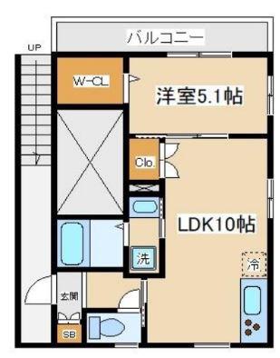 シエロアスール 当社管理物件(1LDK/2階)の間取り写真