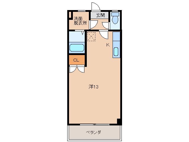 シェーンブルン(ワンルーム/4階)の間取り写真