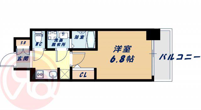 サムティ江戸堀ASUNT(1K/12階)の間取り写真