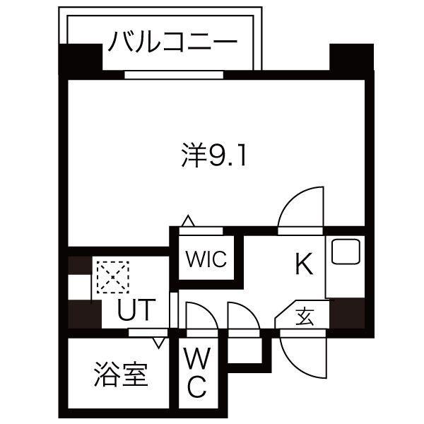 シェリー(1K/3階)の間取り写真