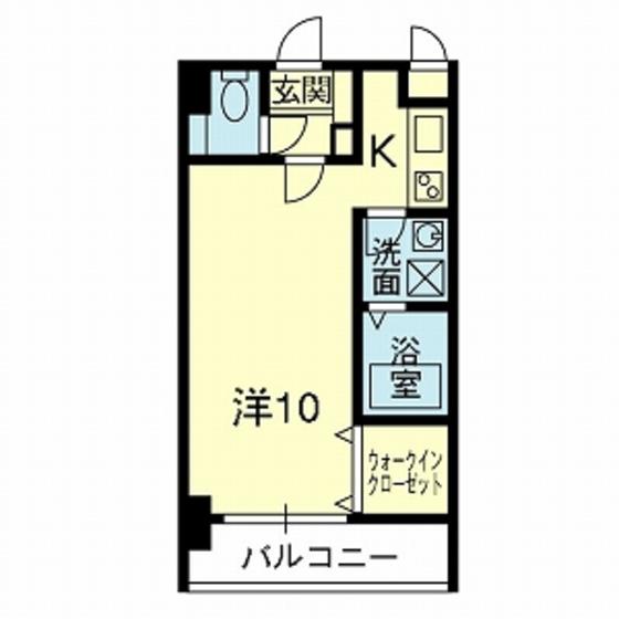 EMYU新町(1K/2階)の間取り写真