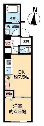 ネクサス荏原(1DK/3階)の間取り写真