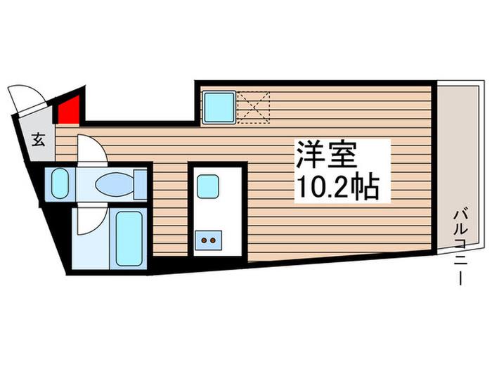 THE TRIAS KASHIWA(ワンルーム/3階)の間取り写真