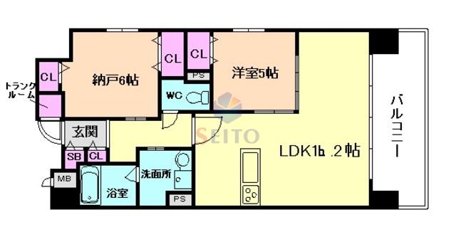 GRADITO江坂公園(2LDK/3階)の間取り写真