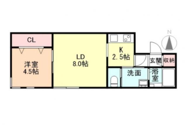 コモド太閤山II(1LDK/2階)の間取り写真