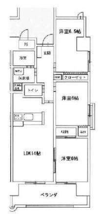 ハーモニー三幸(3LDK/4階)の間取り写真