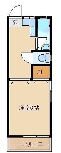 弥生東マンション(1K/3階)の間取り写真