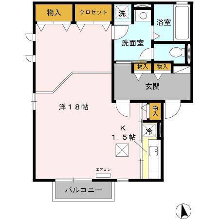 ステラ佐久平 A棟(1K/1階)の間取り写真