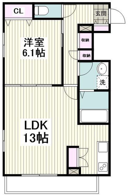 ラ プラージュ(1LDK/1階)の間取り写真