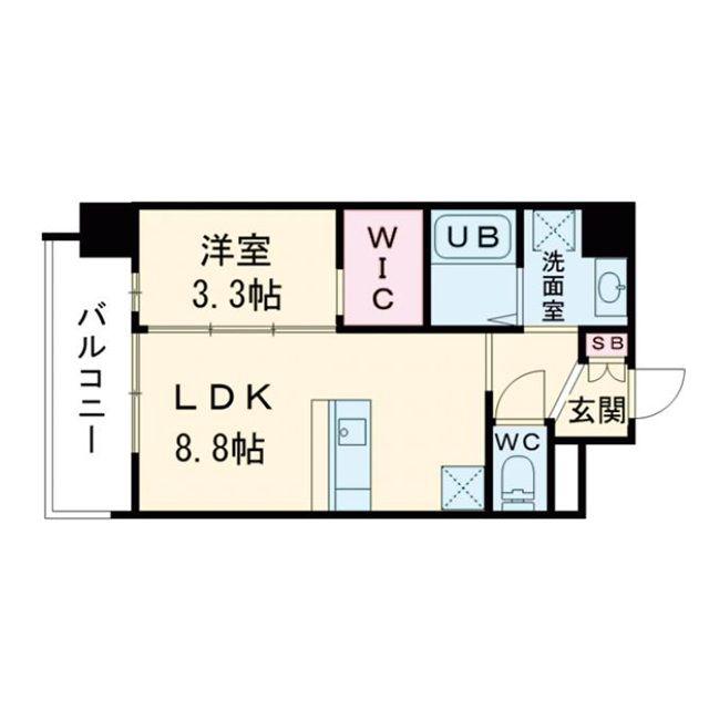 S-RESIDENCE難波西ALTER(1LDK/8階)の間取り写真