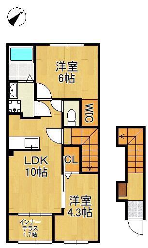 MAISON STELLA MON(2LDK/2階)の間取り写真