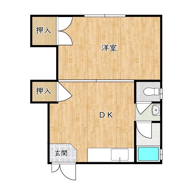 寺田ハイツ(1DK/2階)の間取り写真