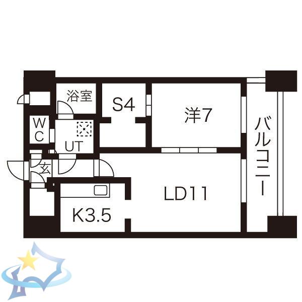 パークアクシス札幌植物園前(1SLDK/8階)の間取り写真