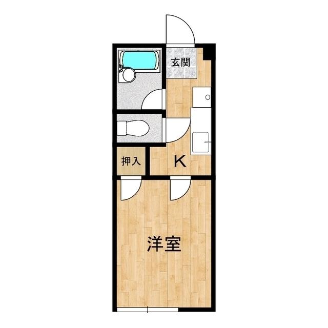グリーンハイツセオA(1K/1階)の間取り写真