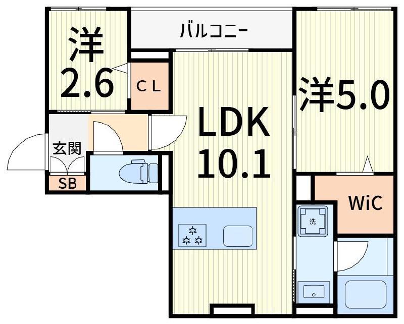 セレスティア柴又II(2LDK/1階)の間取り写真