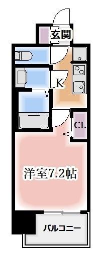 メイクスデザイン鶴舞(1K/13階)の間取り写真