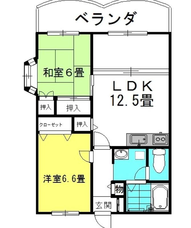 パレス・ジョワ(2LDK/2階)の間取り写真