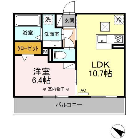 アンタレス(1LDK/1階)の間取り写真