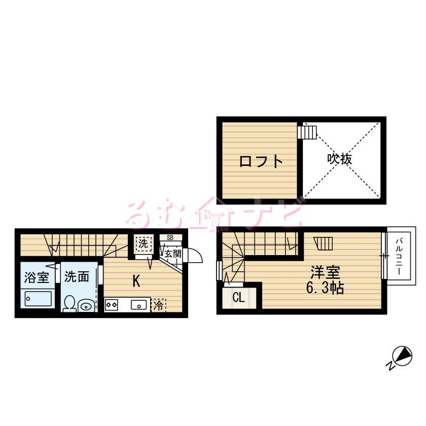 NANALIER(ワンルーム/1階)の間取り写真