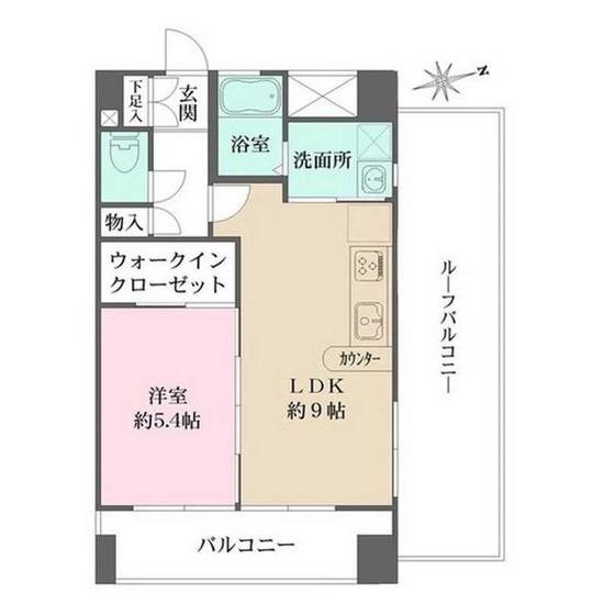 アビオン中野坂上(1LDK/5階)の間取り写真