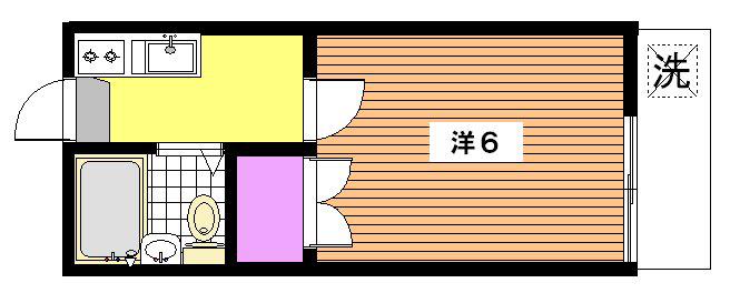 フラワーコーポラス(1K/2階)の間取り写真
