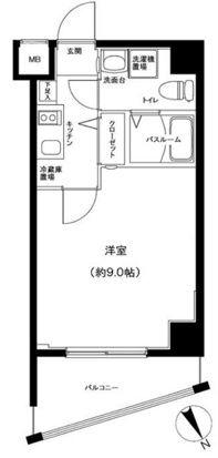 グランフォース東高円寺(1K/2階)の間取り写真