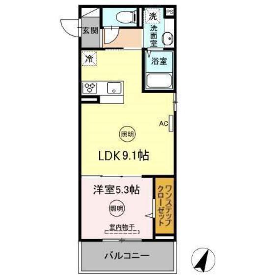 グラン シャルールK(1LDK/3階)の間取り写真