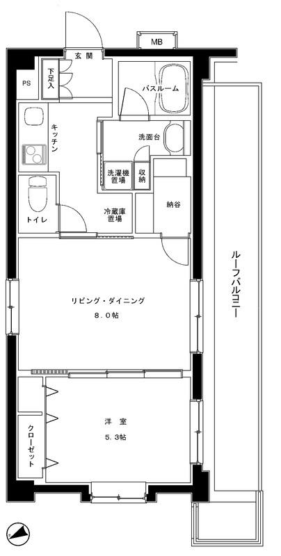 グランフォース富士見台(1LDK/4階)の間取り写真