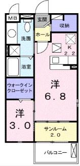 エクストラ ステージ II(1LDK/1階)の間取り写真