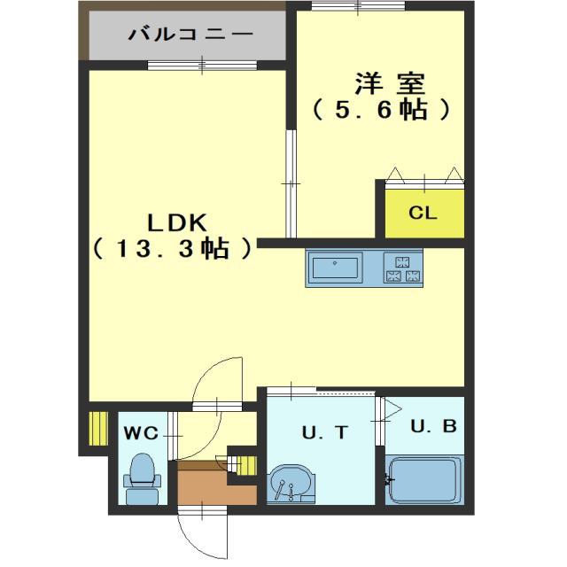 ソレミア(1LDK/1階)の間取り写真