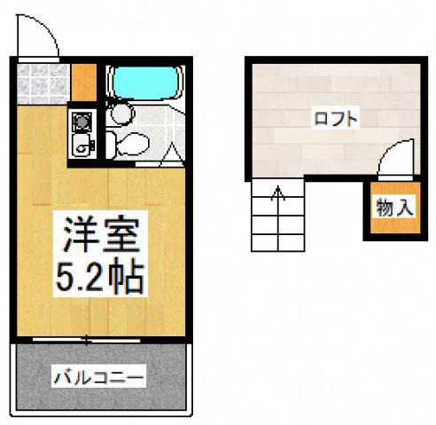 西武国分寺線 小川駅(東京) 徒歩6分 2階建 築39年(ワンルーム/2階)の間取り写真