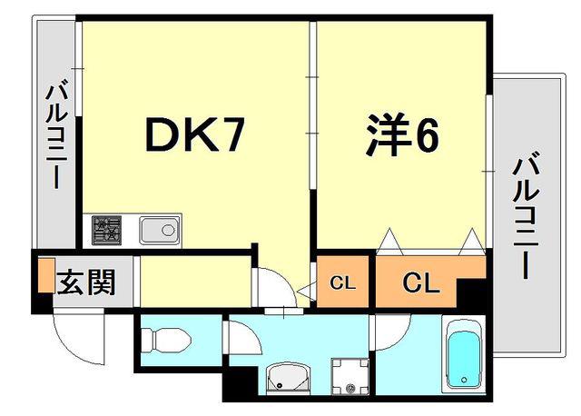 パラツェット下沢(1DK/3階)の間取り写真