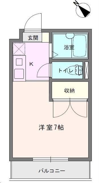 ダンディ野口(ワンルーム/2階)の間取り写真