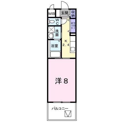 レジデンス・K(1K/2階)の間取り写真