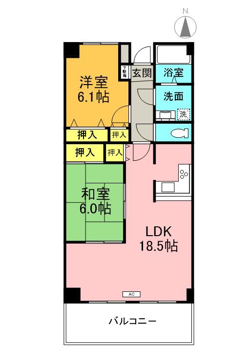 モバマンション(2LDK/5階)の間取り写真