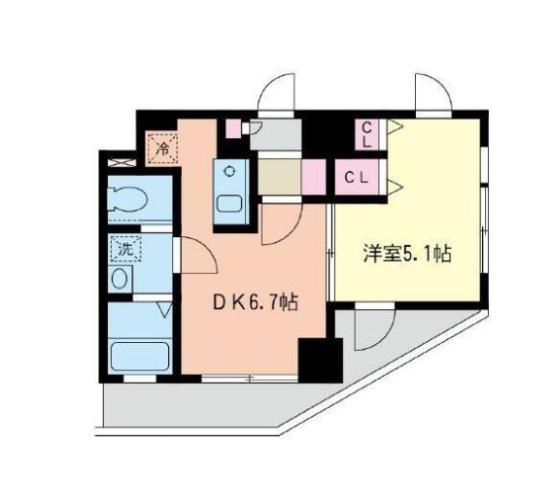 サンシエスタ鶴ケ峰II(1DK/4階)の間取り写真