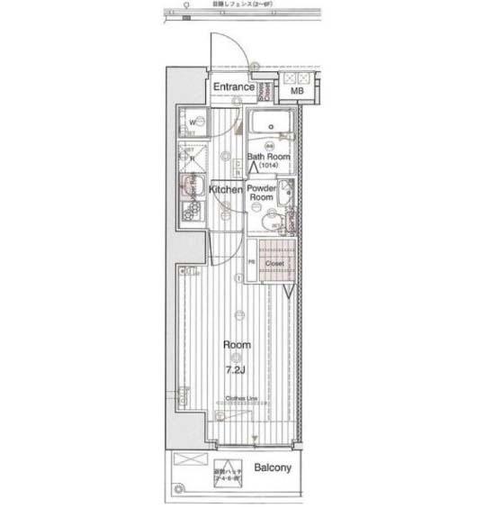 レグラス荏原中延(1K/3階)の間取り写真