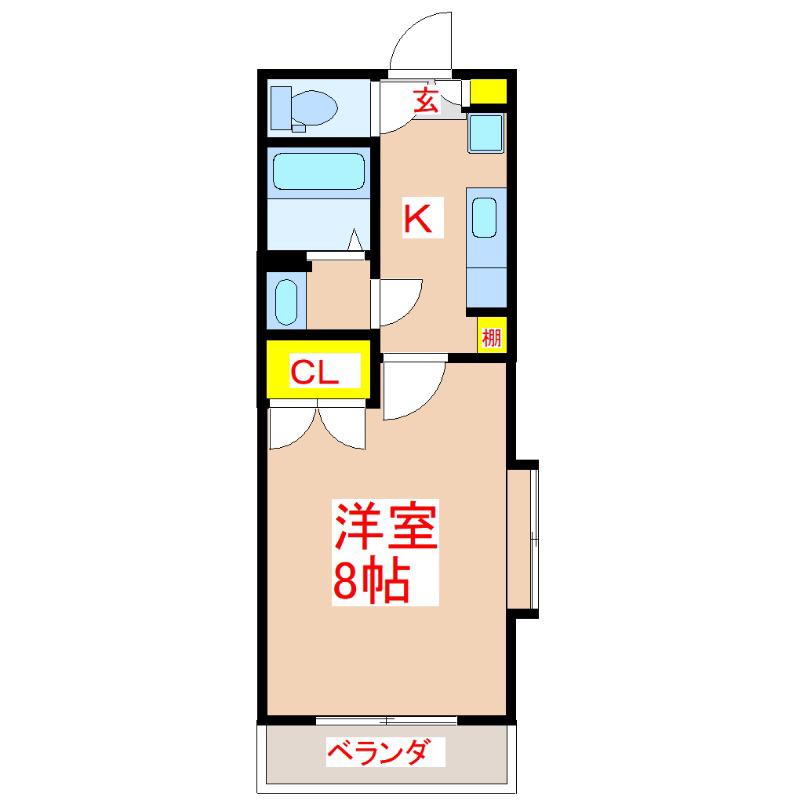 GRAND KISYABA(1K/3階)の間取り写真